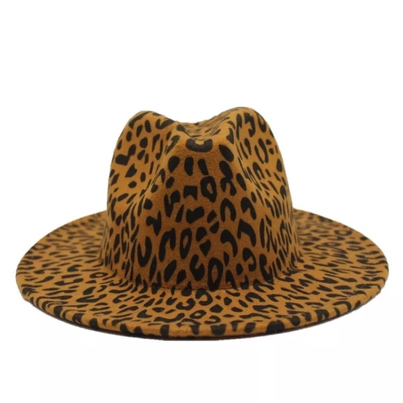 Leopard Animal Print Wool Felt Fedora Hat - Picture 2 of 5